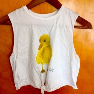 Crop top w. artist painting.